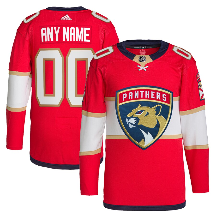 Men's Florida Panthers adidas Red Home Primegreen Authentic Pro Custom Jersey - Puhuasuan
