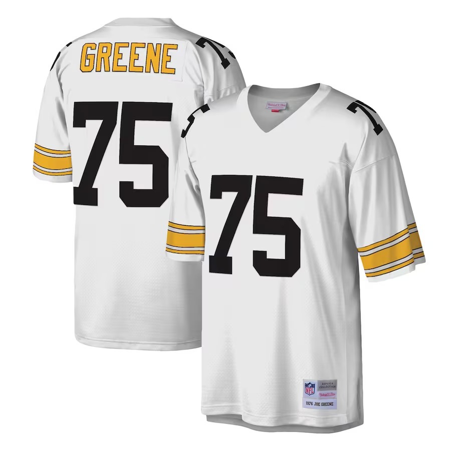 Men's Pittsburgh Steelers Joe Greene Mitchell & Ness White Legacy Replica Jersey - Puhuasuan