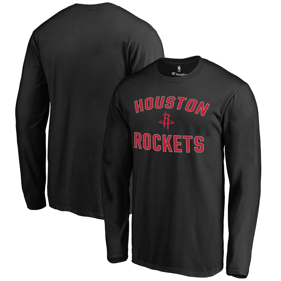 Men's Houston Rockets Black Victory Arch Long Sleeve T-Shirt - Puhuasuan
