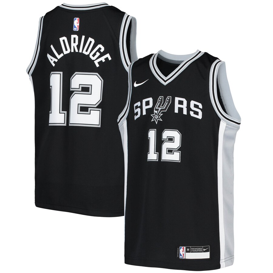 Youth San Antonio Spurs LaMarcus Aldridge Nike Black Swingman Jersey - Icon Edition - Puhuasuan