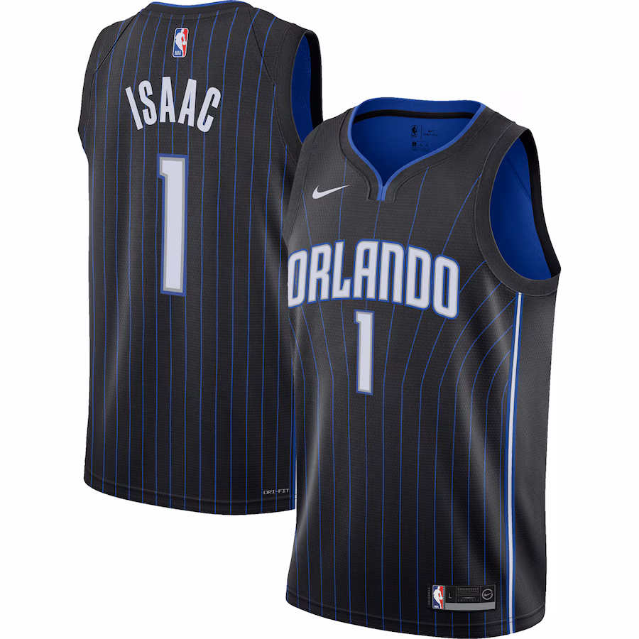 Youth Orlando Magic Jonathan Isaac Nike Black Swingman Jersey - Icon Edition - Puhuasuan