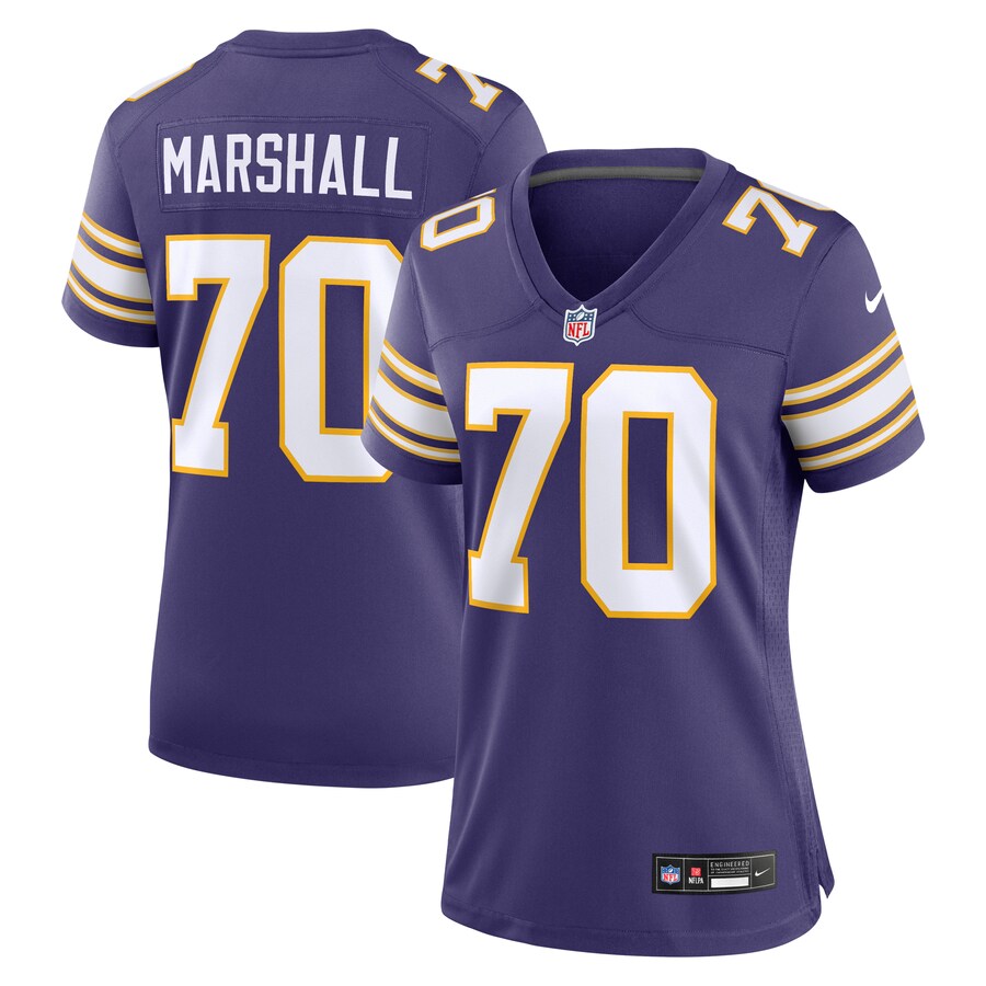 Women's Minnesota Vikings Jim Marshall Nike Purple Classic Retired Player Jersey - Puhuasuan