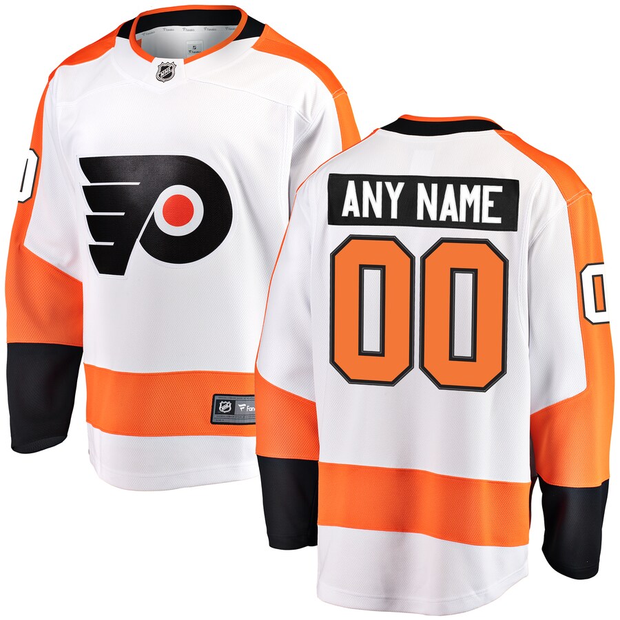 Men's Philadelphia Flyers Fanatics Branded White Away Breakaway Custom Jersey - Puhuasuan