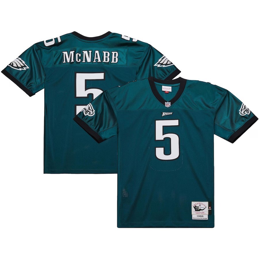 Men's Philadelphia Eagles 1999 Donovan McNabb Mitchell & Ness Midnight Green Authentic Throwback Retired Player Jersey - Puhuasuan