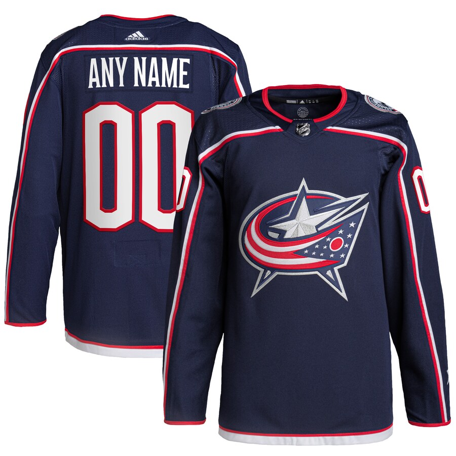 Men's Columbus Blue Jackets adidas Navy Home Primegreen Authentic Pro Custom Jersey - Puhuasuan