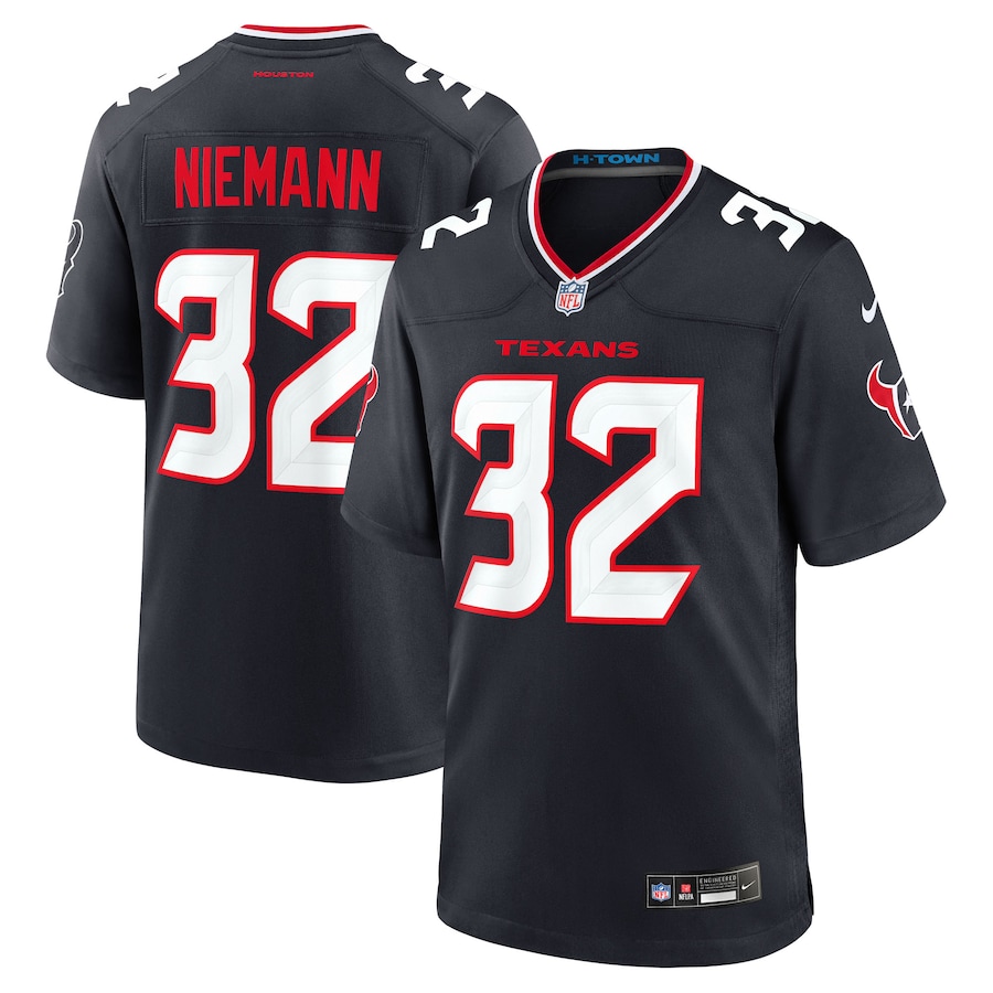Men's Houston Texans Nick Niemann Nike Navy Team Game Jersey - Puhuasuan