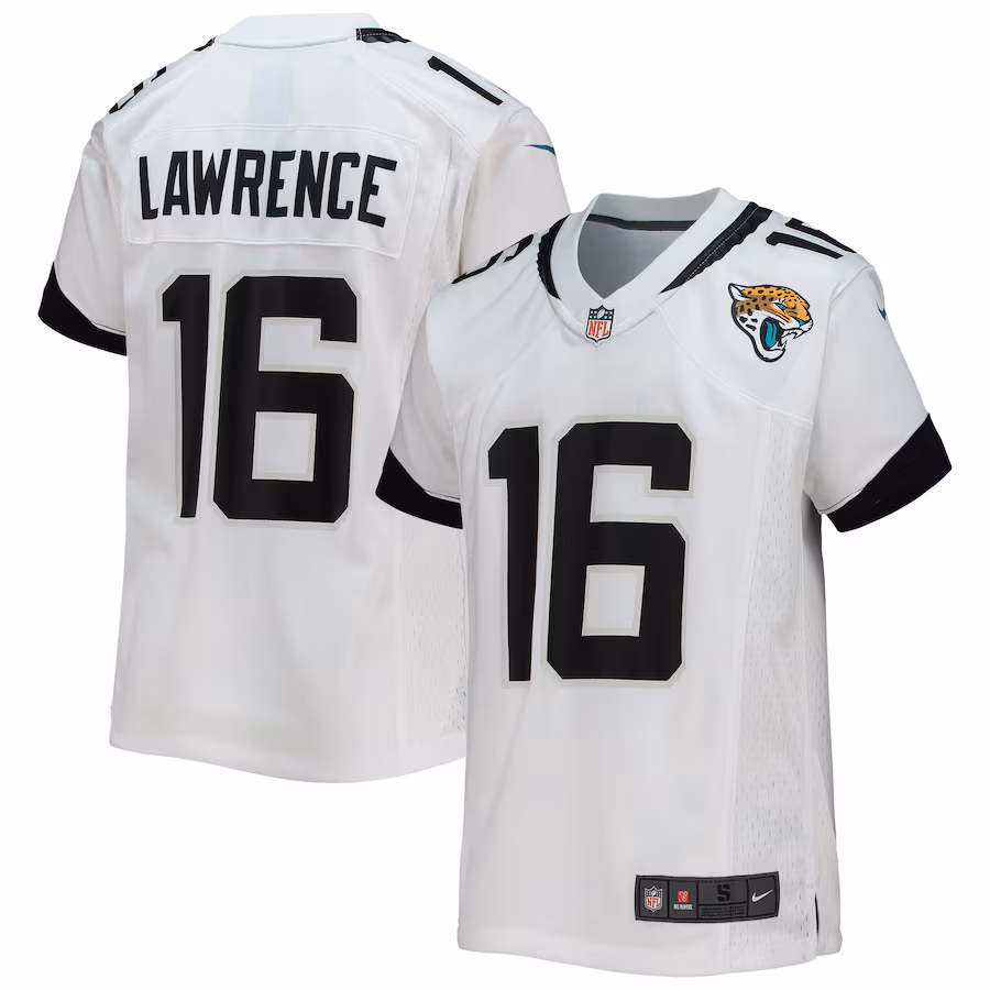 Youth Jacksonville Jaguars Trevor Lawrence Nike White Game Jersey - Puhuasuan