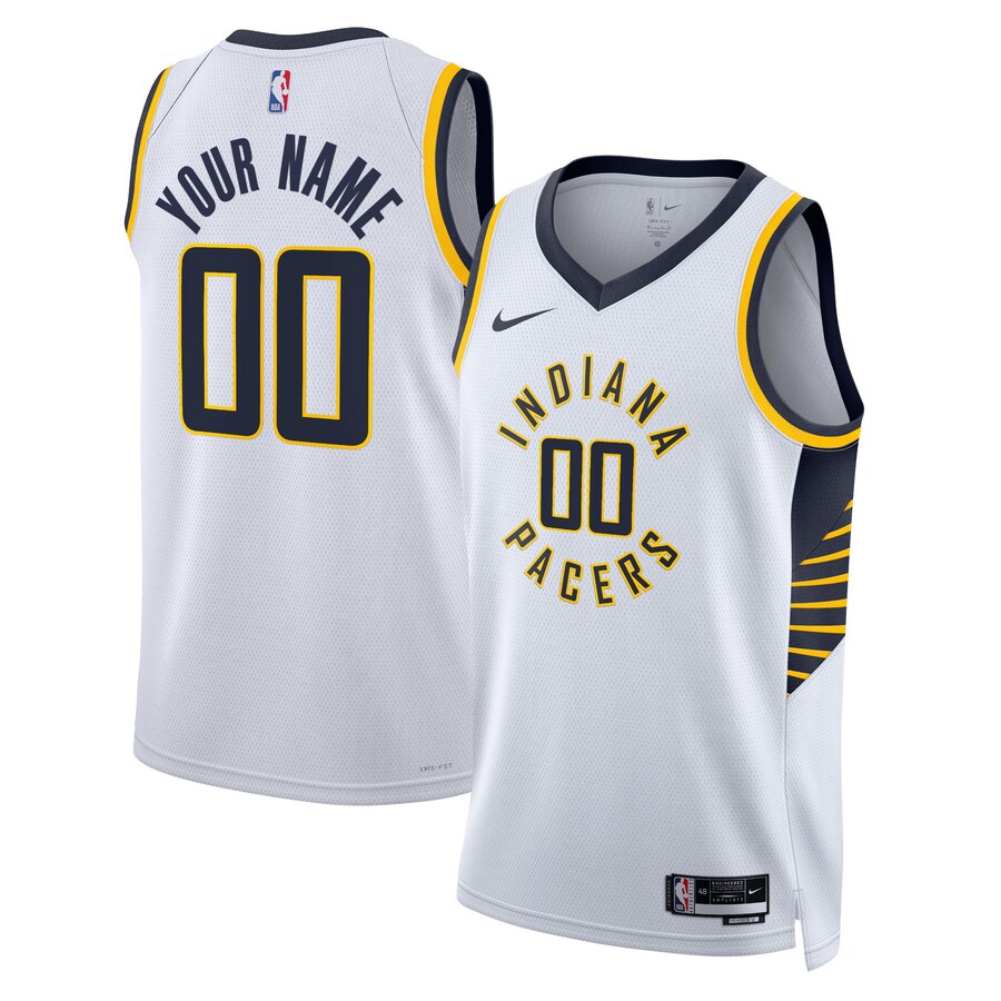 Unisex Indiana Pacers Nike White Swingman Custom Jersey - Association Edition - Puhuasuan