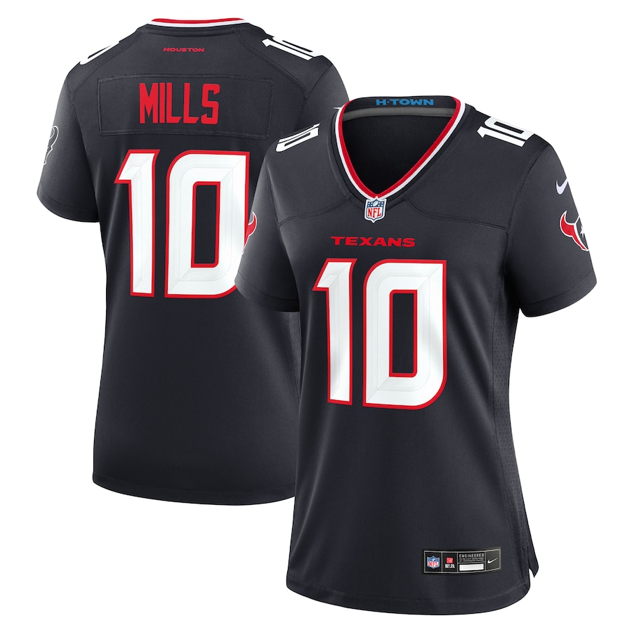 Women's Houston Texans Davis Mills Nike Navy Team Game Jersey - Puhuasuan