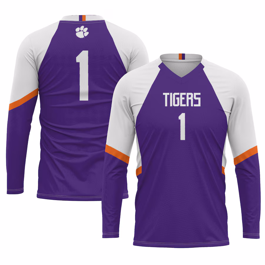 Youth GameDay Greats #1 Purple Clemson Tigers Lightweight Women's Volleyball Jersey - Puhuasuan