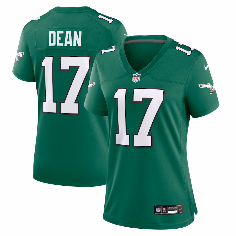 Women's Philadelphia Eagles Nakobe Dean Nike Kelly Green Alternate Game Jersey - Puhuasuan