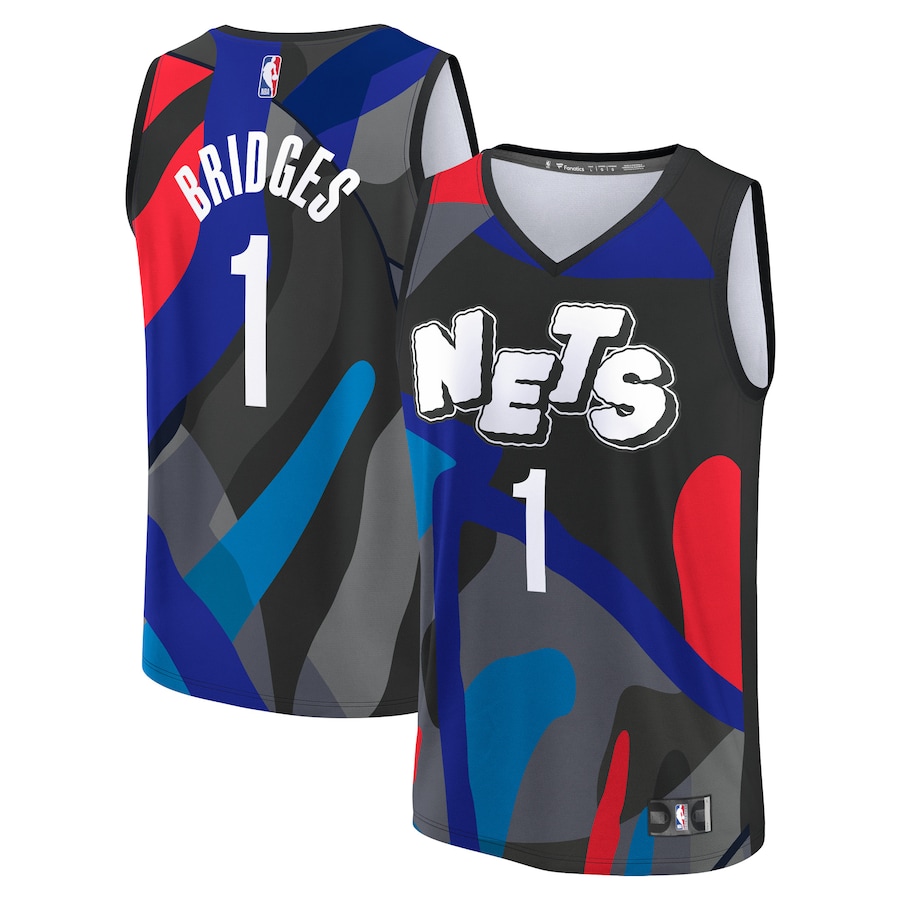 Youth Brooklyn Nets Mikal Bridges Fanatics Black Fast Break Jersey - City Edition - Puhuasuan