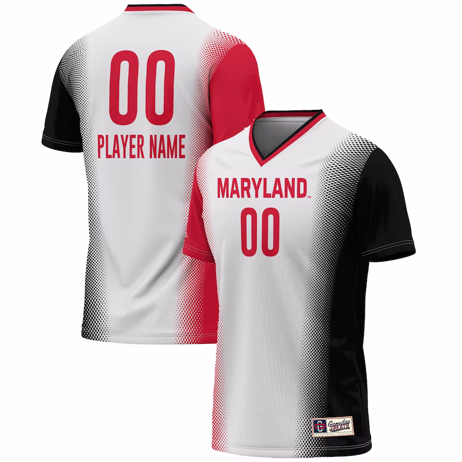 Maryland Terrapins GameDay Greats Youth NIL Pick-A-Player Lightweight Women's Soccer Jersey - White - Puhuasuan
