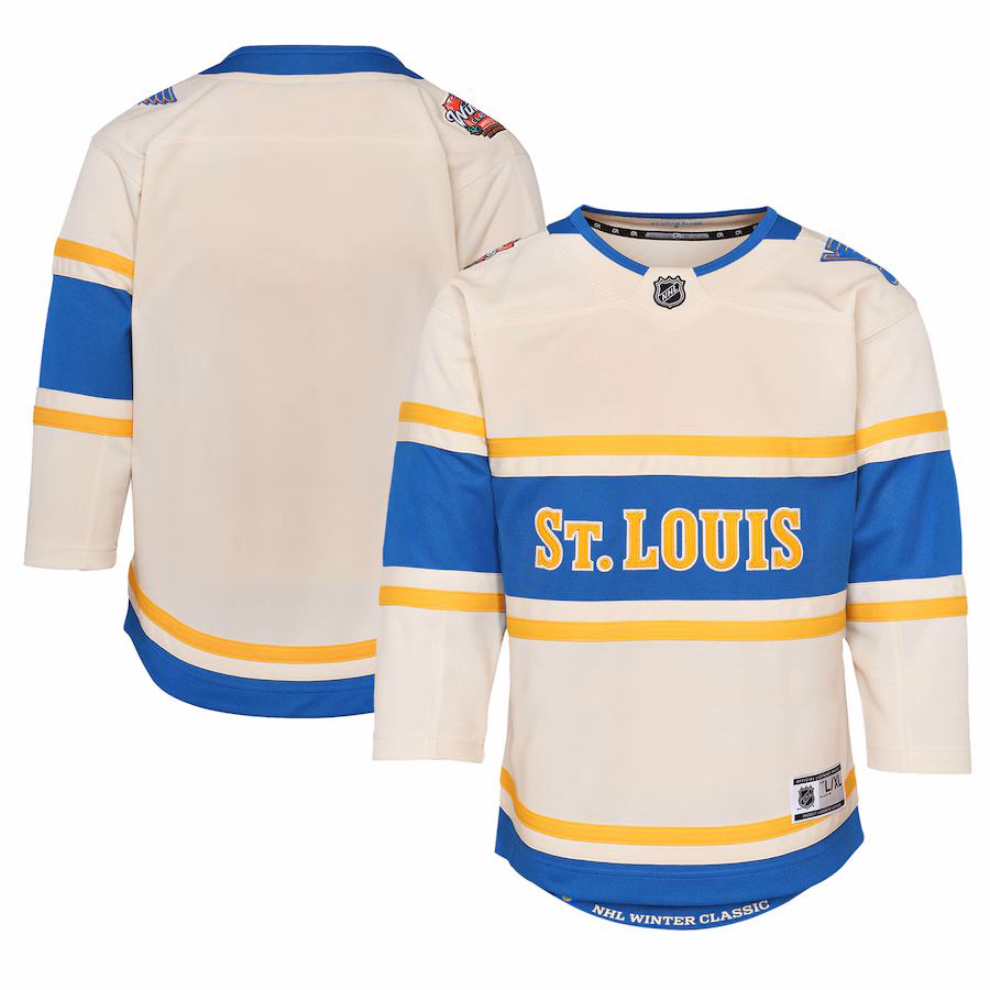 Youth St. Louis Blues Cream 2025 NHL Winter Classic Premier Jersey - Puhuasuan