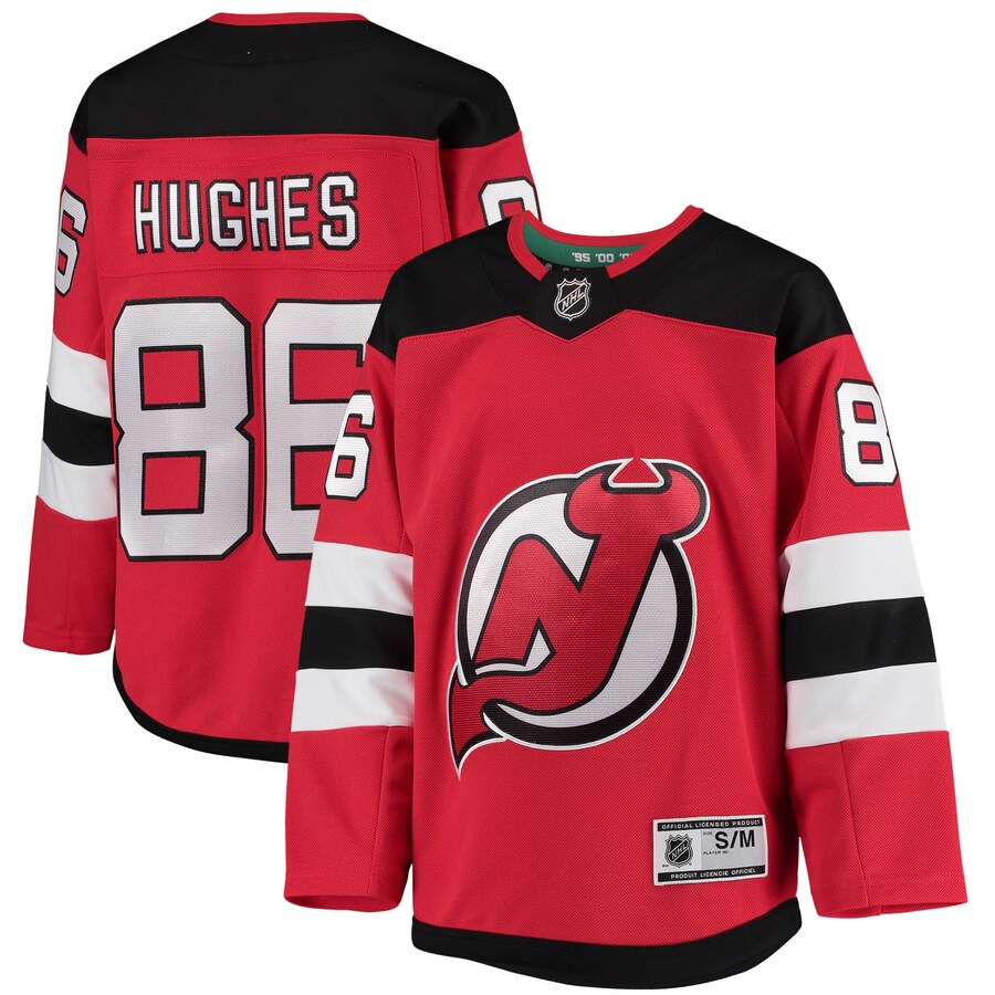 Youth New Jersey Devils Jack Hughes Red Home Premier Player Jersey - Puhuasuan