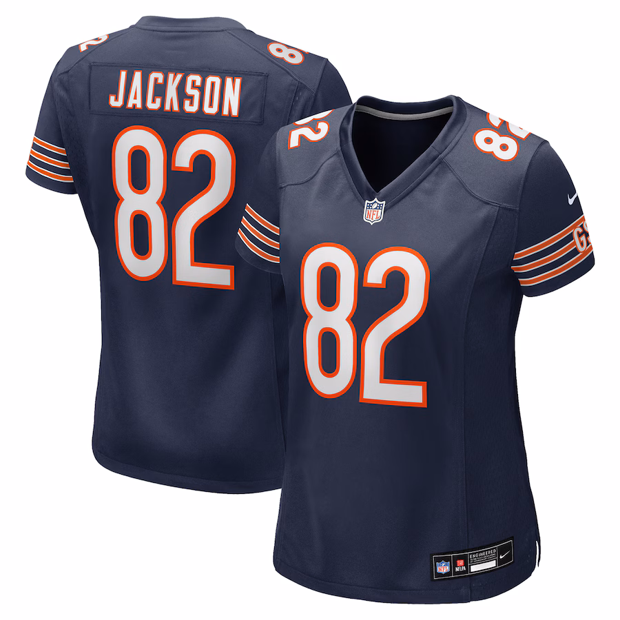 Women's Chicago Bears John Jackson Nike Navy Game Jersey - Puhuasuan