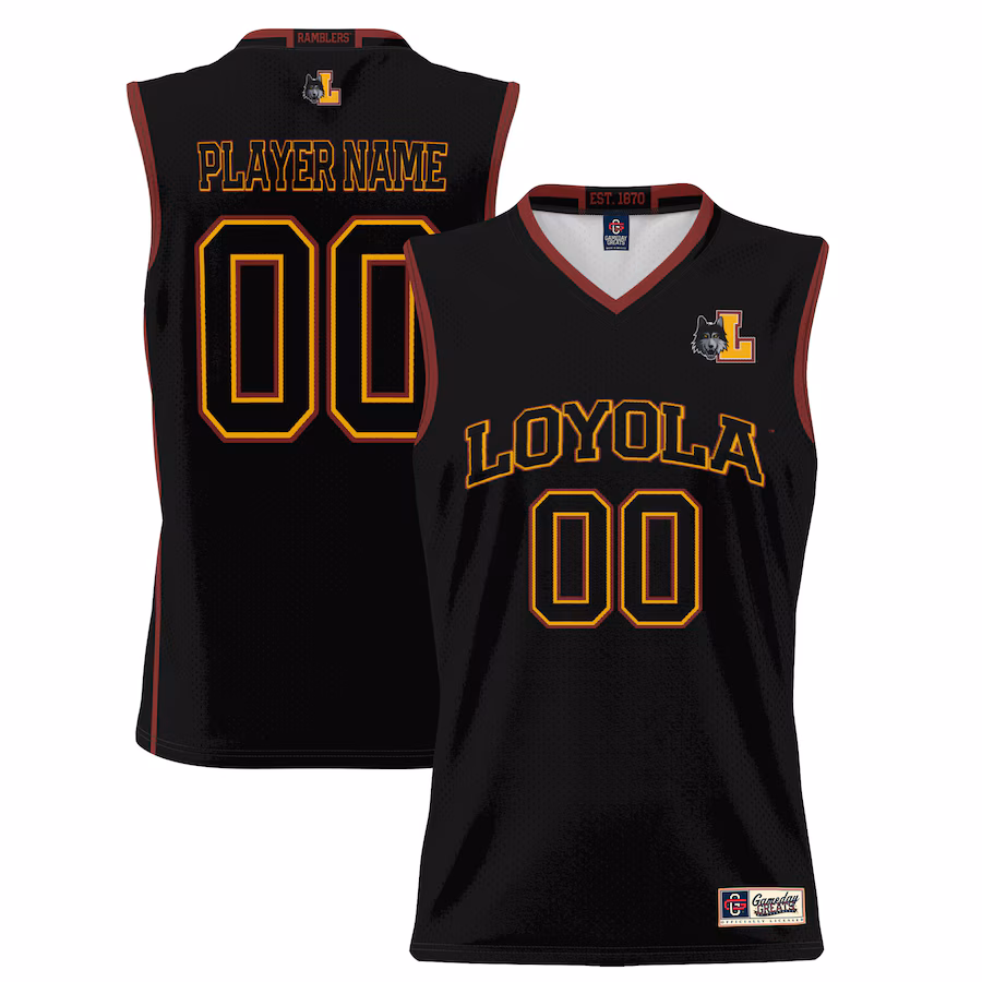 Loyola Chicago Ramblers GameDay Greats Unisex  Lightweight NIL Pick-A-Player Basketball Jersey - Black - Puhuasuan