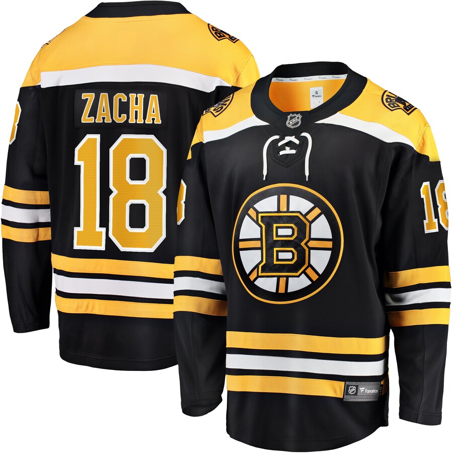 Men's Boston Bruins Pavel Zacha Fanatics Branded Black Home Breakaway Player Jersey - Puhuasuan