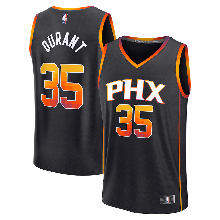 Youth Phoenix Suns Kevin Durant Fanatics Black Fast Break Replica Player Jersey - Statement Edition - Puhuasuan