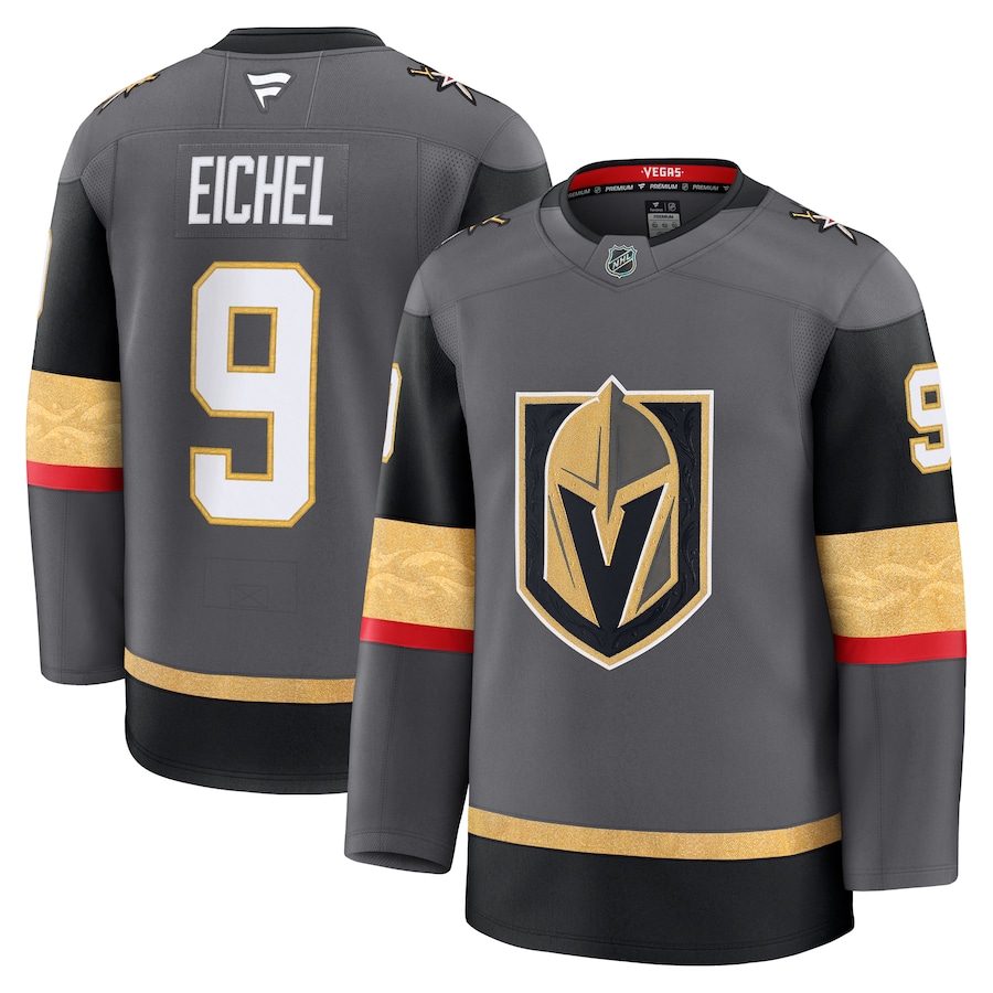 Men's Vegas Golden Knights Jack Eichel Fanatics Gray Alternate Premium Jersey - Puhuasuan