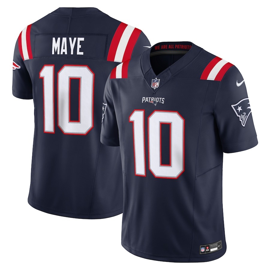 Men's New England Patriots Drake Maye Nike Navy Vapor F.U.S.E. Limited Jersey - Puhuasuan