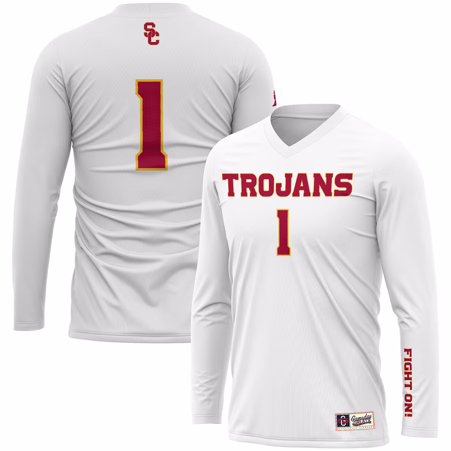 #1 USC Trojans GameDay Greats Unisex  Lightweight Volleyball Jersey - White - Puhuasuan