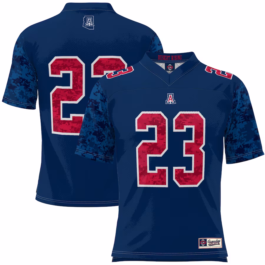 #23 Arizona Wildcats GameDay Greats Military Appreciation Football Jersey - Navy - Puhuasuan
