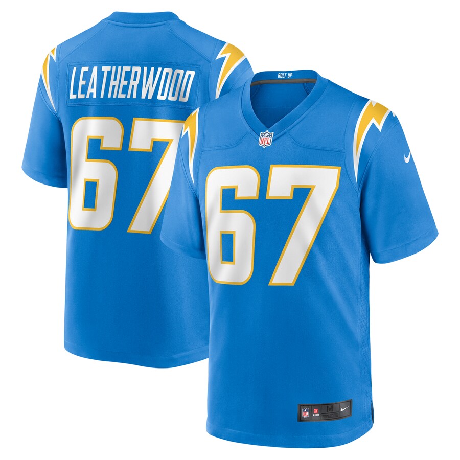 Men's Los Angeles Chargers Alex Leatherwood Nike  Powder Blue Team Game Jersey - Puhuasuan