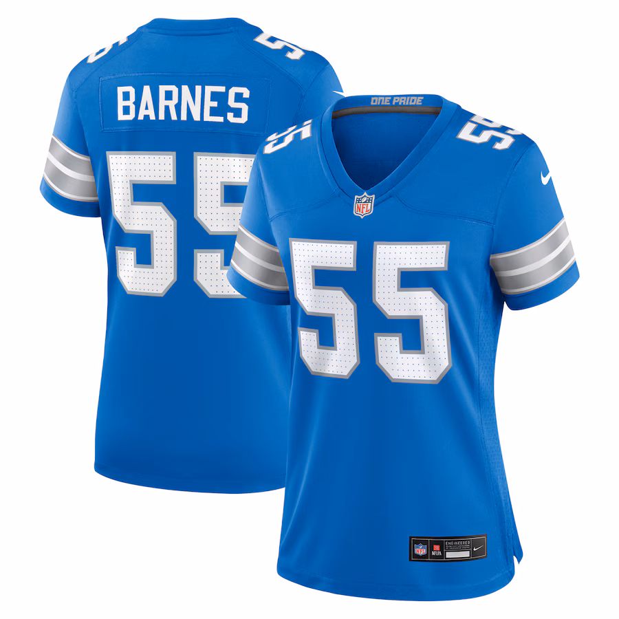 Women's Detroit Lions Derrick Barnes Nike  Blue Team Game Jersey - Puhuasuan