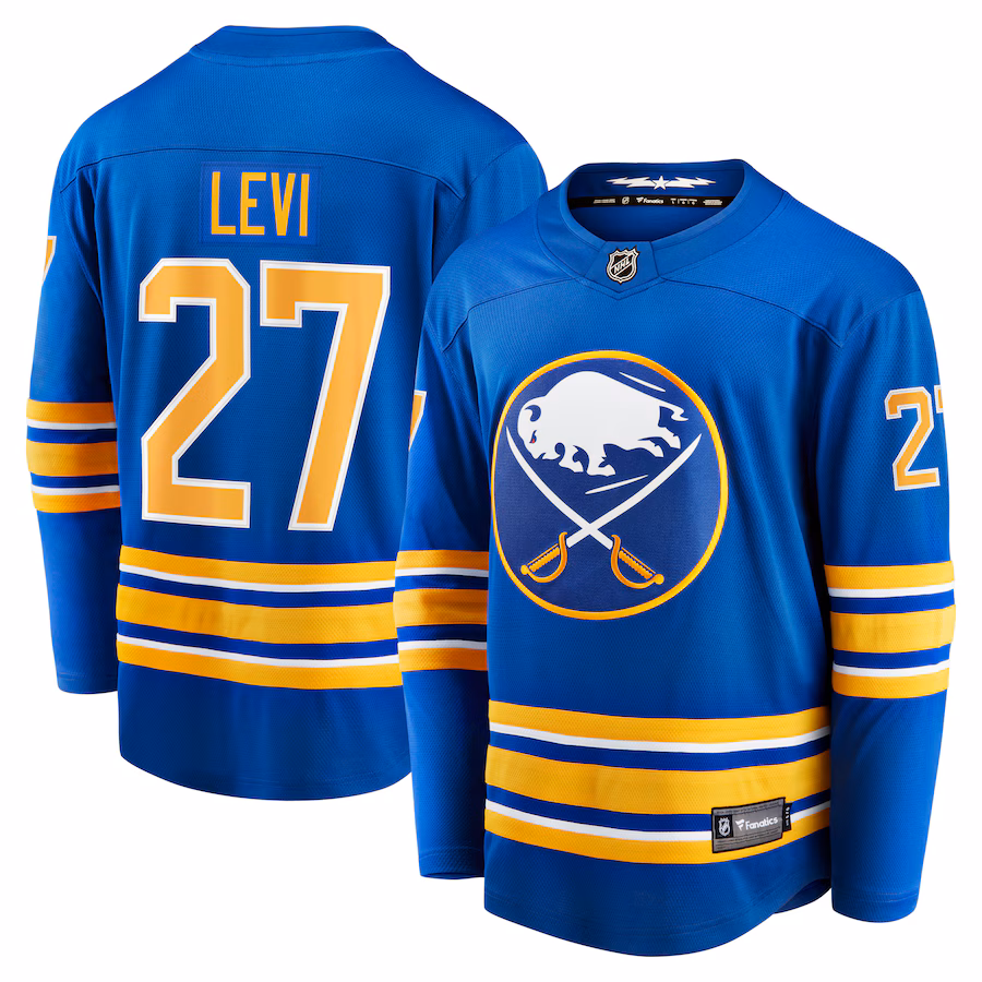 Men's Buffalo Sabres Devon Levi Fanatics Royal Home Breakaway Jersey - Puhuasuan