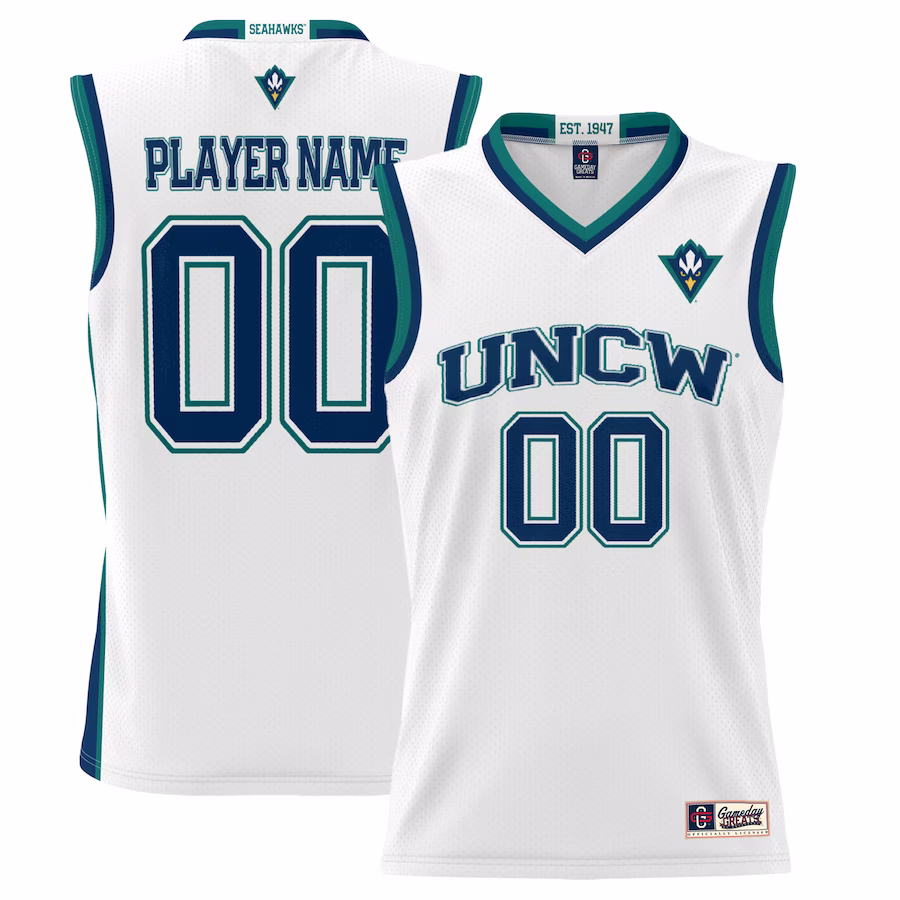 UNC Wilmington Seahawks GameDay Greats Unisex  Lightweight NIL Pick-A-Player Basketball Jersey - White - Puhuasuan