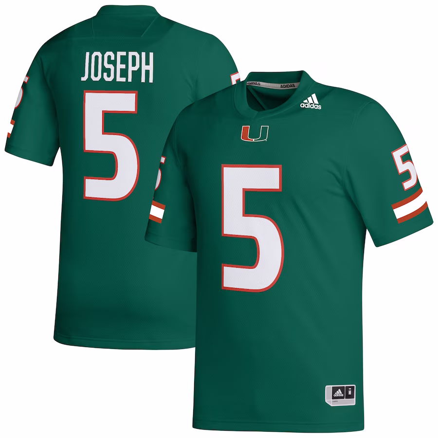 Ray Ray Joseph Miami Hurricanes adidas NIL Football Player Jersey - Green - Puhuasuan