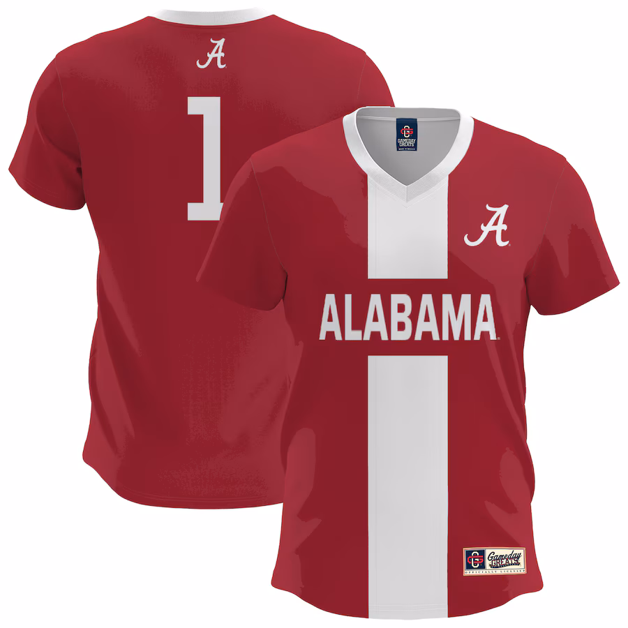 Men's GameDay Greats  Crimson Alabama Crimson Tide Lightweight Soccer Fashion Jersey - Puhuasuan