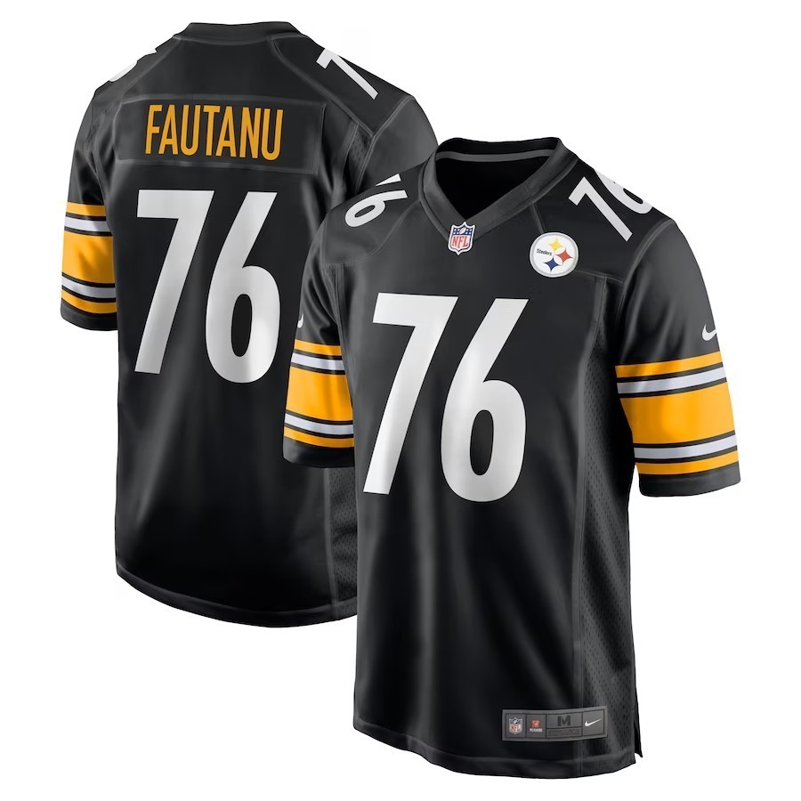 Men's Pittsburgh Steelers Troy Fautanu Nike Black Player Game Jersey - Puhuasuan
