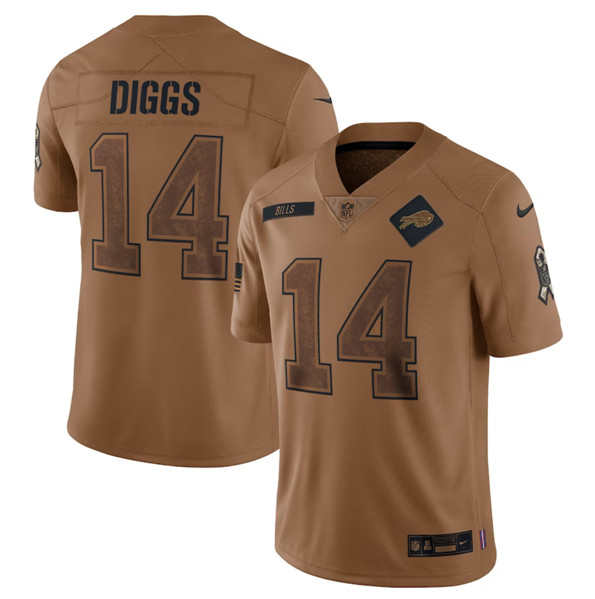 Men's Buffalo Bills #14 Stefon Diggs 2023 Brown Salute To Service Limited Football Stitched Jersey - Puhuasuan