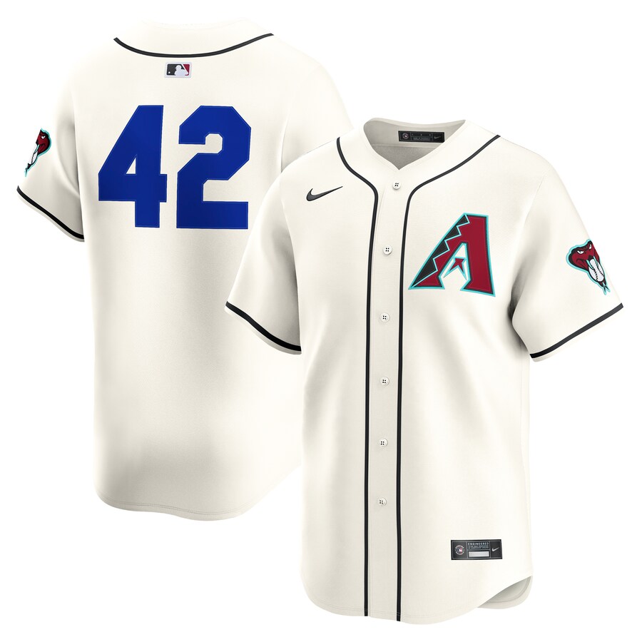 Men's Arizona Diamondbacks Nike Cream Home 2025 Jackie Robinson Day Limited Jersey - Puhuasuan