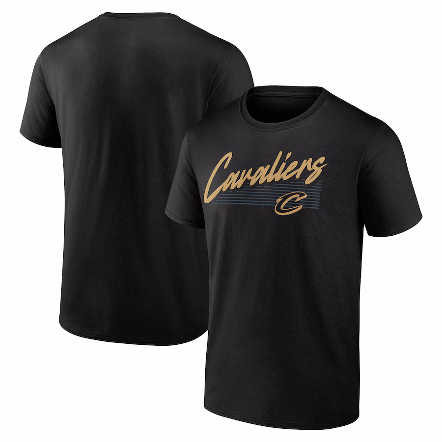 Men's Cleveland Cavaliers Black Color Block Slant T-Shirt - Puhuasuan
