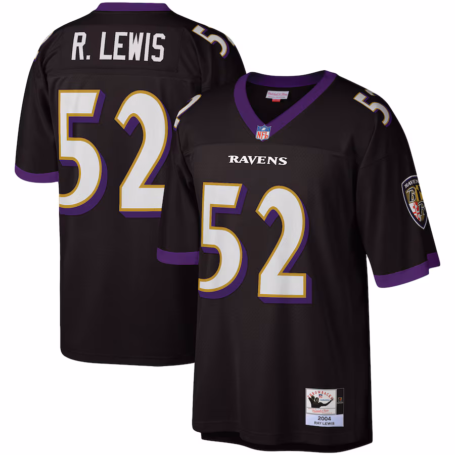Men's Baltimore Ravens Ray Lewis Mitchell & Ness Black Legacy Replica Jersey - Puhuasuan