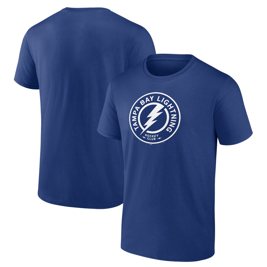 Men's Tampa Bay Lightning Blue Shoulder Patch Logo T-Shirt - Puhuasuan