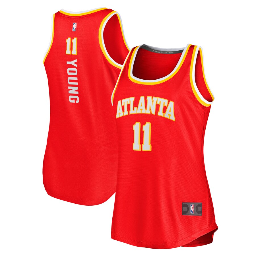 Women's Atlanta Hawks Trae Young Fanatics Red Fast Break Tank Jersey - Icon Edition - Puhuasuan