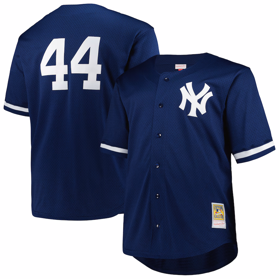 Men's New York Yankees Reggie Jackson Mitchell & Ness Navy Big & Tall Cooperstown Collection Mesh Batting Practice Jersey - Puhuasuan