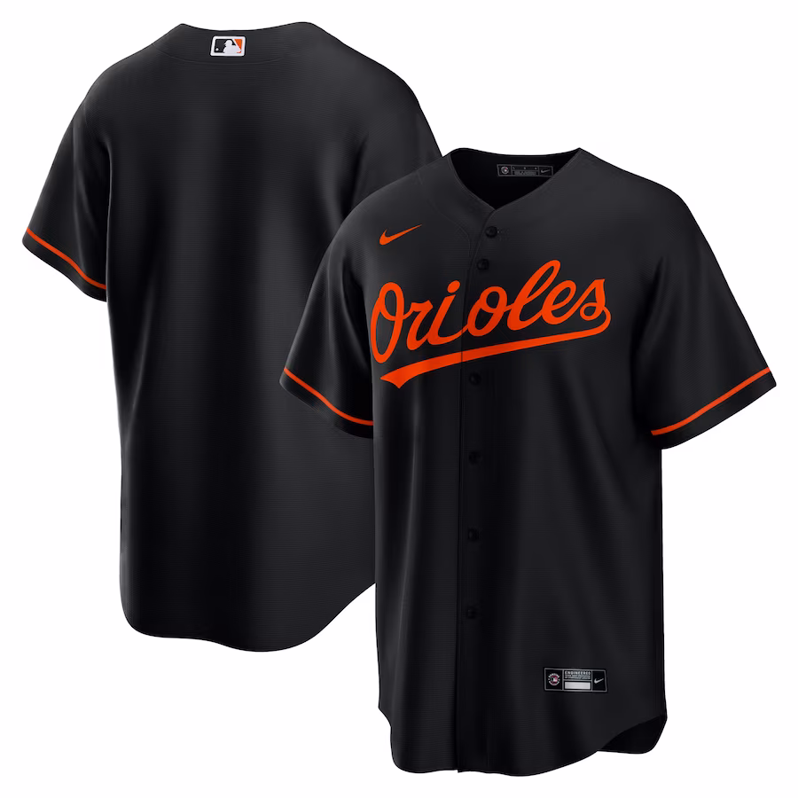 Men's Baltimore Orioles Nike Black Alternate Replica Team Jersey - Puhuasuan
