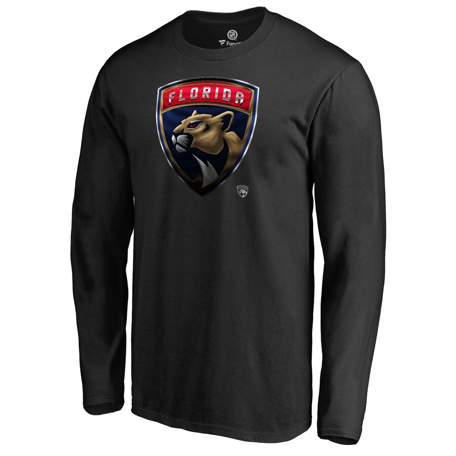 Men's Florida Panthers Black Midnight Mascot Long Sleeve T-Shirt - Puhuasuan