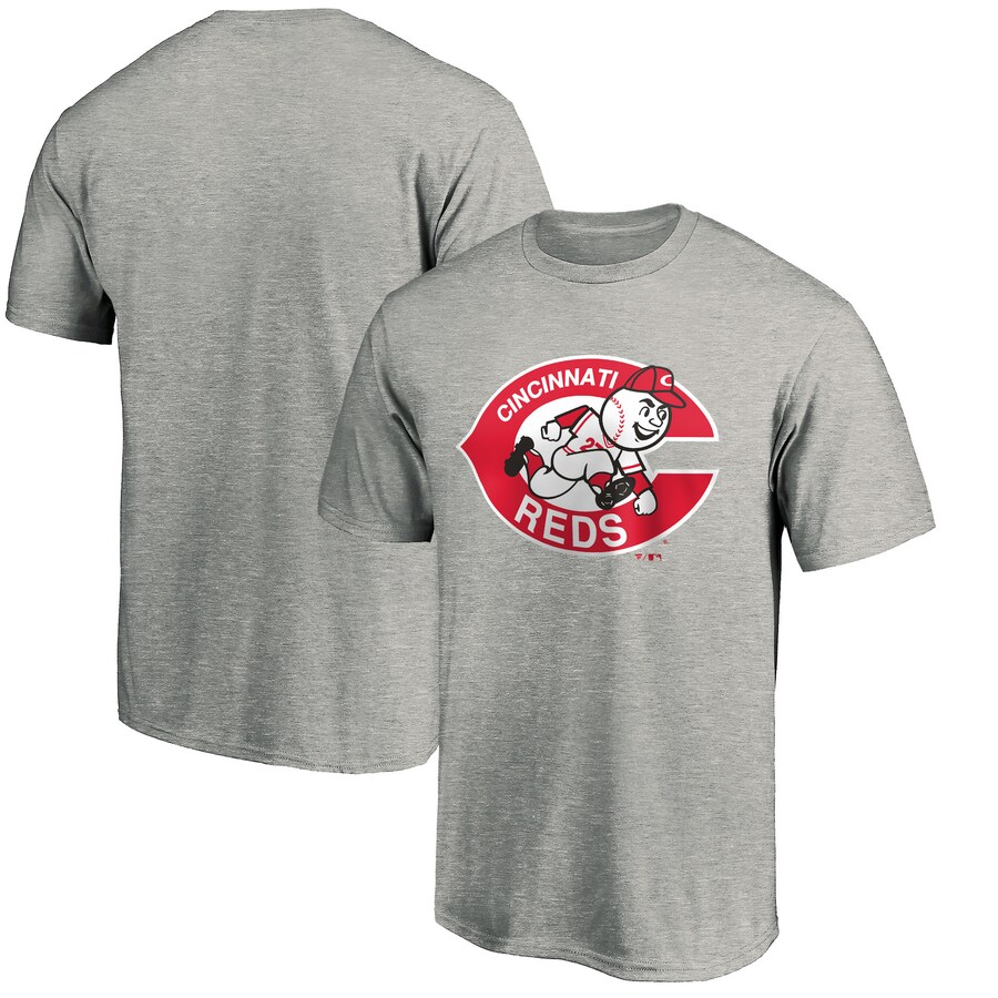 Men's Cincinnati Reds Heather Gray Cooperstown Collection Forbes T-Shirt - Puhuasuan