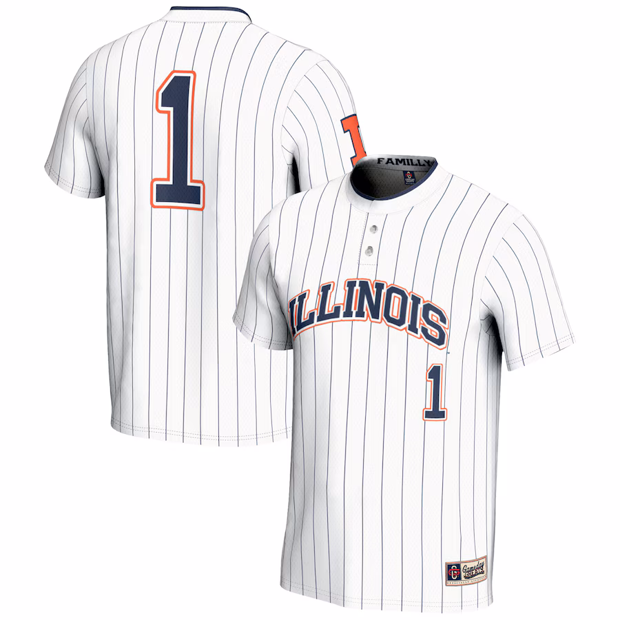 Unisex GameDay Greats #1 White Illinois Fighting Illini Lightweight Softball Jersey - Puhuasuan