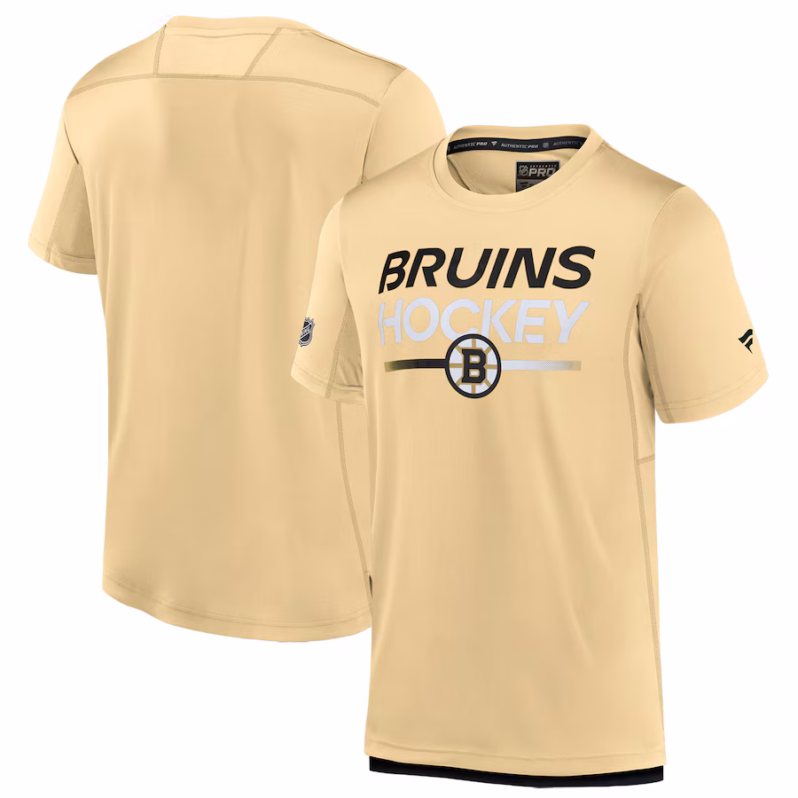Men's Boston Bruins Fanatics Gold Tech T-Shirt - Puhuasuan