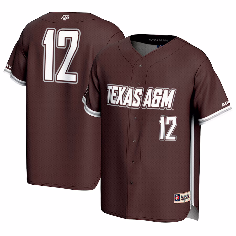 Youth GameDay Greats #12 Maroon Texas A&M Aggies Baseball Lightweight Fashion Jersey - Puhuasuan