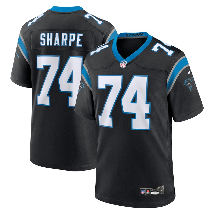 Men's Carolina Panthers David Sharpe Nike  Black Team Game Jersey - Puhuasuan