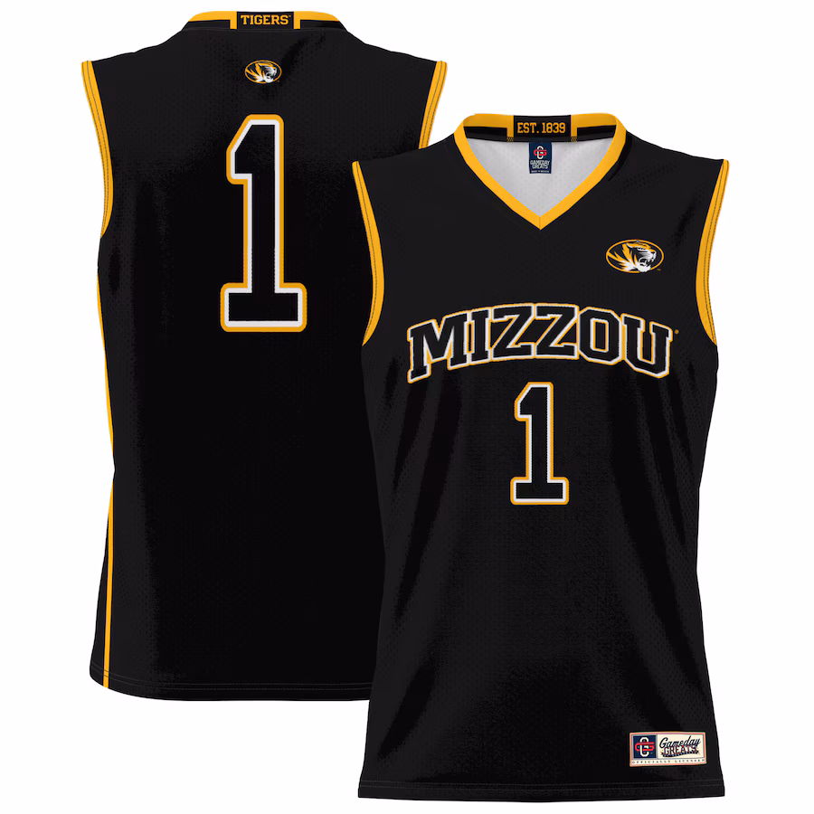 Unisex GameDay Greats #1 Black Missouri Tigers Lightweight Basketball Jersey - Puhuasuan