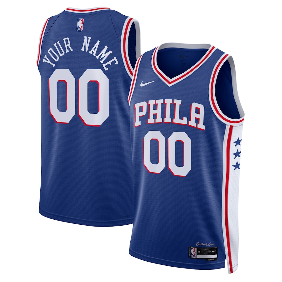 Unisex Philadelphia 76ers Nike Royal 2022/23 Swingman Custom Jersey - Icon Edition - Puhuasuan